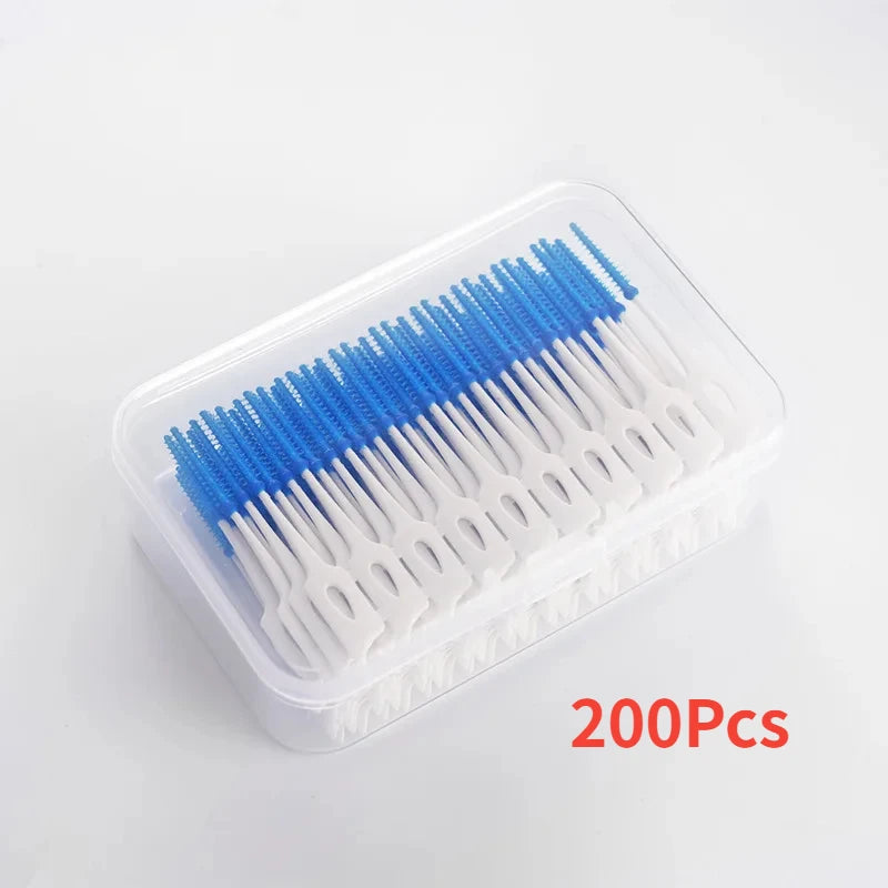 Thread Interdental Brush Picks | 150/200pcs | Gentle Silicone | Deep Oral Cleaning