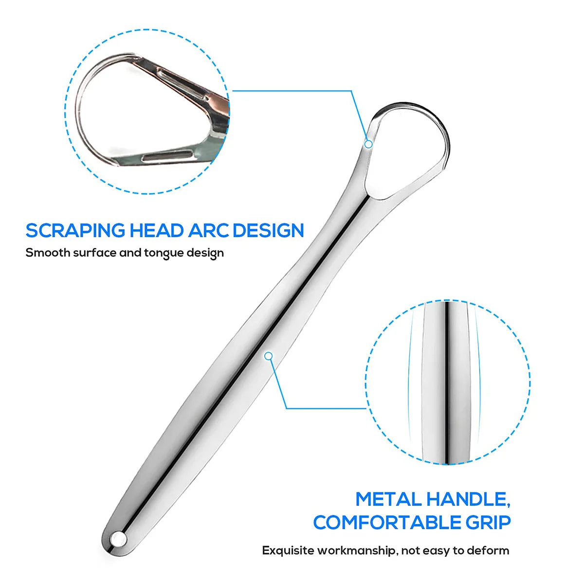 PureSteel Tongue Cleaner - FreshGuard Metal Scraper