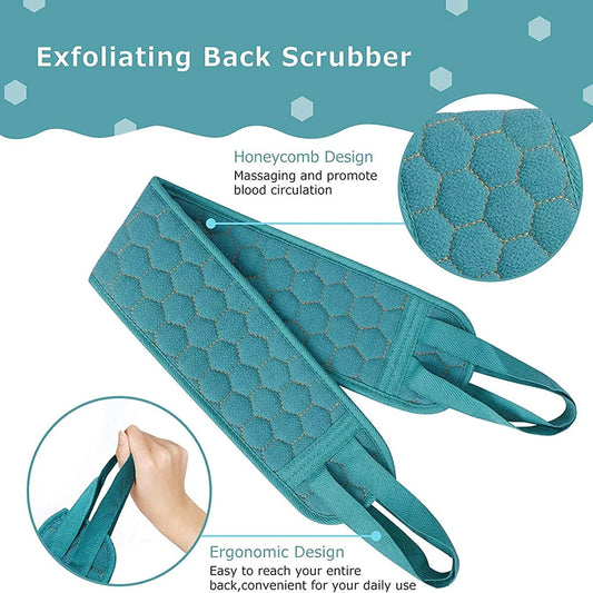 Exfoliating Body Scrub Set - Back Scrubber | Bath Glove | Shower Loofah
