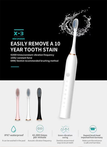 PurePulse™ DualCare Ultrasonic Electric Toothbrush