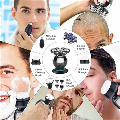 SteelGlide™ 7D FlexTech Electric Shaver for Men – Waterproof Skull Shaver & Beard Trimmer