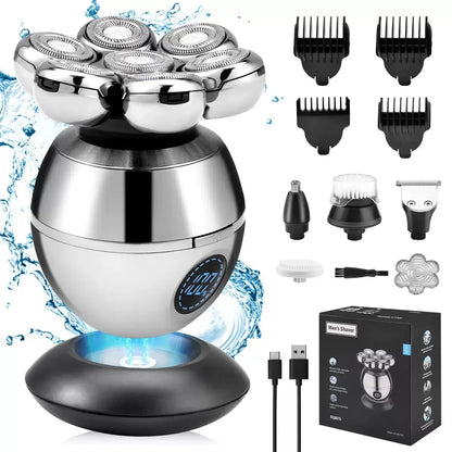 SteelGlide™ 7D FlexTech Electric Shaver for Men – Waterproof Skull Shaver & Beard Trimmer