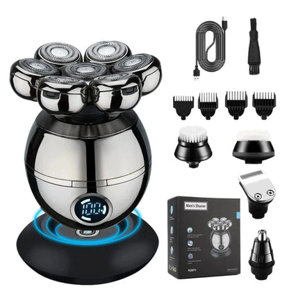 SteelGlide™ 7D FlexTech Electric Shaver for Men – Waterproof Skull Shaver & Beard Trimmer